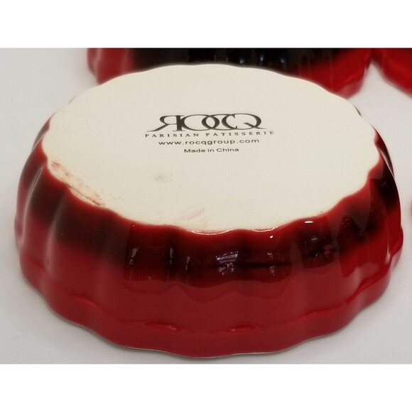 ROCQ Parisian Patisserie 5" Tart Flan Quiche Baking Ramekin Dish Red Ombre 4 ct - Picture 5 of 10